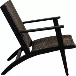 Brafab Kira Loungesessel, Schwarz / Rustikal Künstliches Rattan -Günstiges Stuhlgeschäft brafab kira armchair black rustic 2