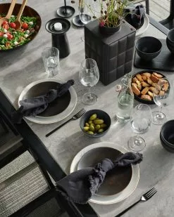 Brafab Lyra Tischgarnitur 6 Sitzplätze, Schwarz/Grau 12 Brafab Lyra Tischgarnitur 6 Sitzplätze, Schwarz/Grau -Günstiges Stuhlgeschäft brafab lyra dining group black black 4