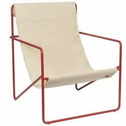 Ferm LIVING Desert Lounge Stuhl, Poppy Red / Cloud