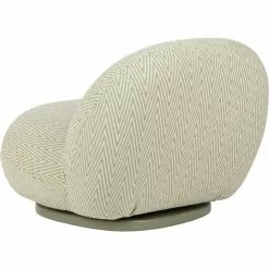 Gubi Pacha Outdoor Loungesessel, Dedar Chevron Outdoor Fr 008, Moosgrüner Fuß -Günstiges Stuhlgeschäft gubi pacha outdoor lounge chair swivel dedar chevron008 3