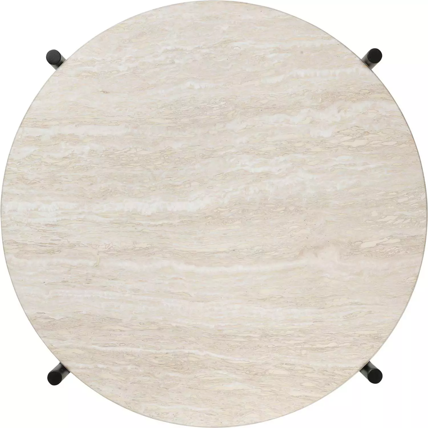 Gubi TS Outdoor Beistelltisch Ø40x51 Cm, Schwarz/Weiß Travertin 4 Gubi TS Outdoor Beistelltisch Ø40x51 Cm, Schwarz/Weiß Travertin – Bild 2