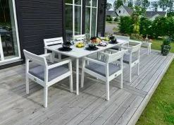 Hillerstorp Stoltö Tischgarnitur 6 Sitzplätze, Weiß -Günstiges Stuhlgeschäft hillerstorp stolto matgrupp orkangra inkdynor 7