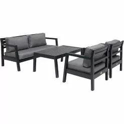 Hillerstorp Stoltö Sitzgruppe 4 Sitzplätze, Orkangrau/Grau