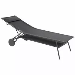 Lafuma Miami Batyline® Duo Hohe Sonnenliege, Obsidian -Günstiges Stuhlgeschäft lafuma sunbed miami high duo galet titane 8